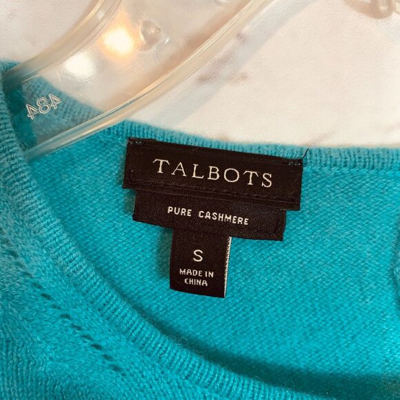 Talbots 100% Pure Cashmere Sweater Women’s Small Teal Lightweight Elegant Chic - Picture 3 of 5